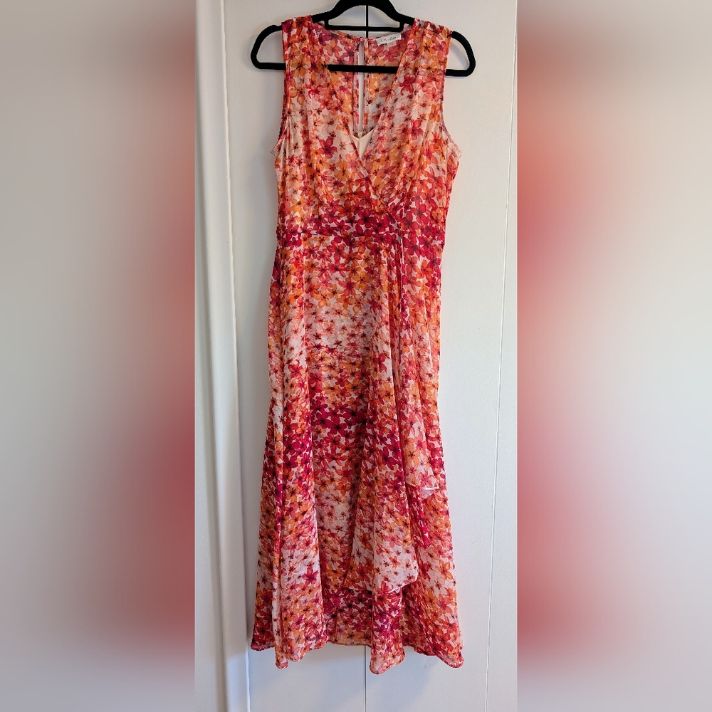 Calvin Klein Floral Pink and Orange Dress